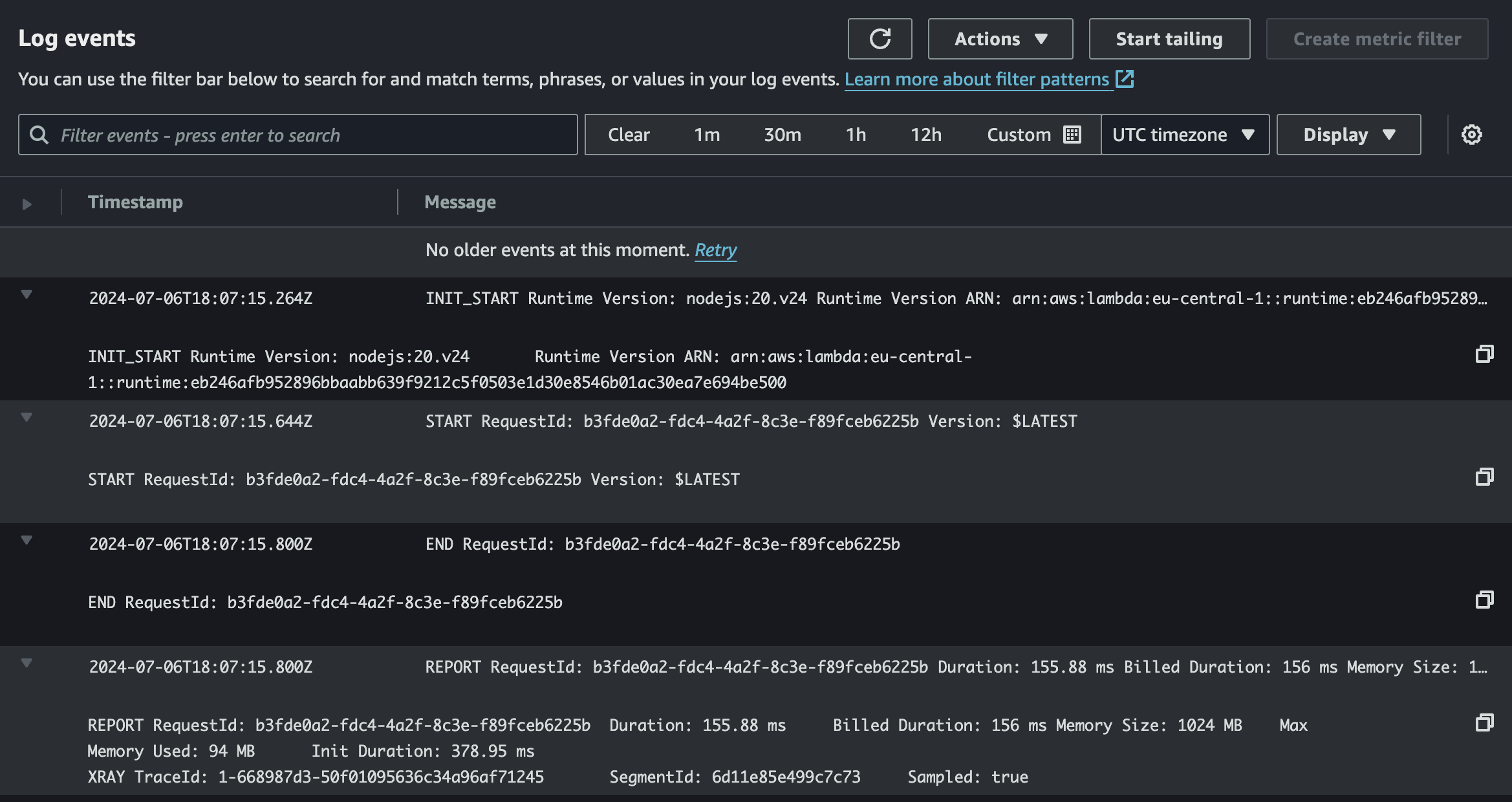 CloudWatch logs